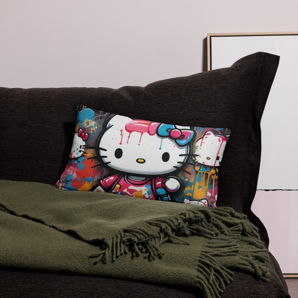 Hello Kitty Graffiti Pillow NWT